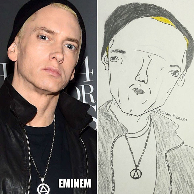 Hilariously Bad Celebrity Portraits by Twitter Picasso