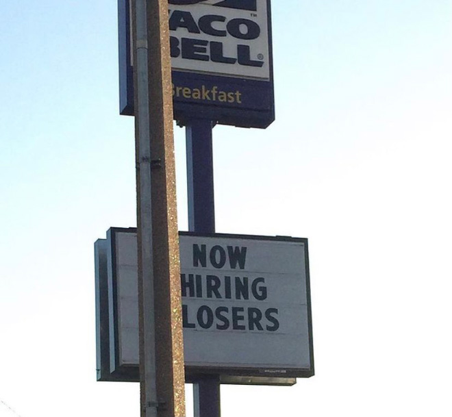 Funny fast food sign.