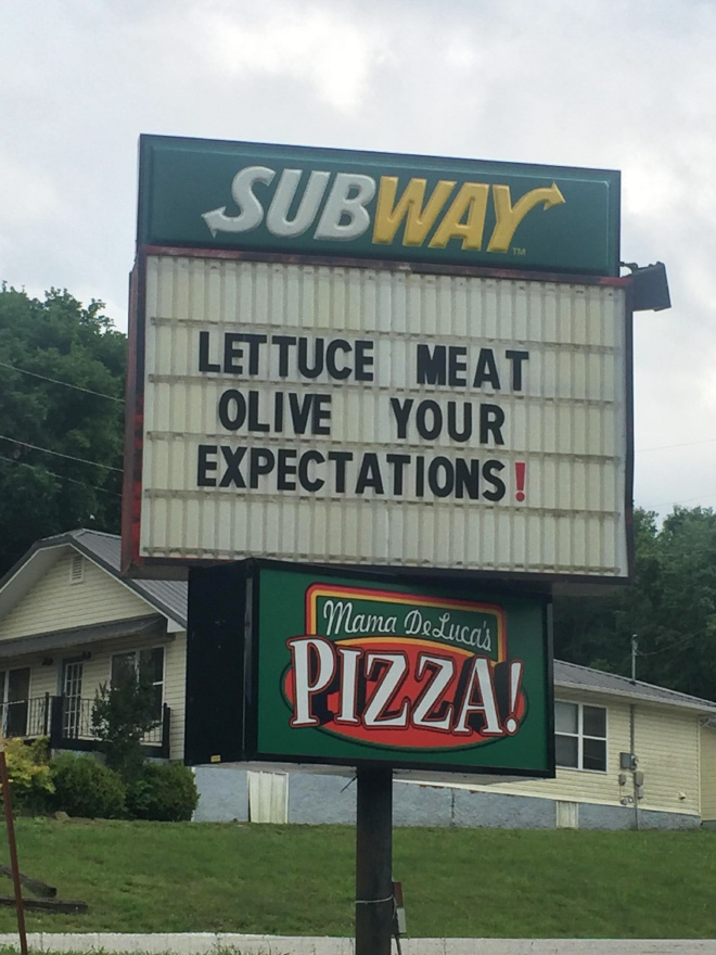 Funny fast food sign.