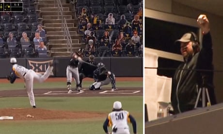 Baseball commentator makes incredible catch in booth: 'My hand hurts so bad' – video