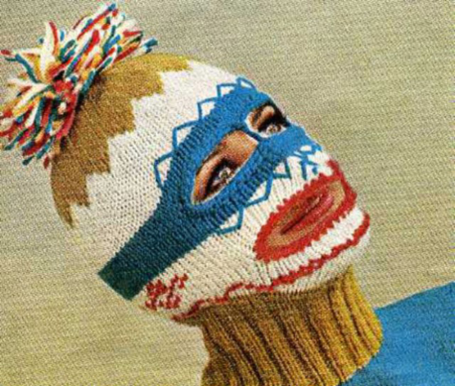 Creepy vintage knitted balaclavas is my favorite thing.