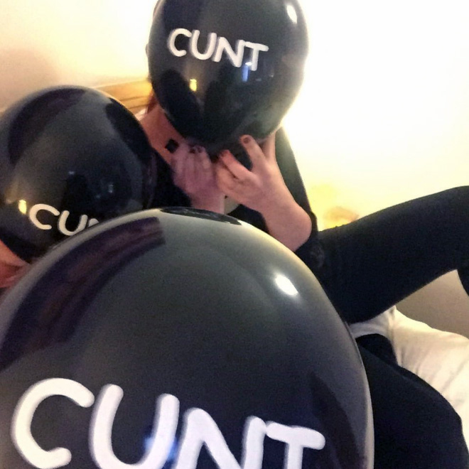 Abusive birthday balloons.