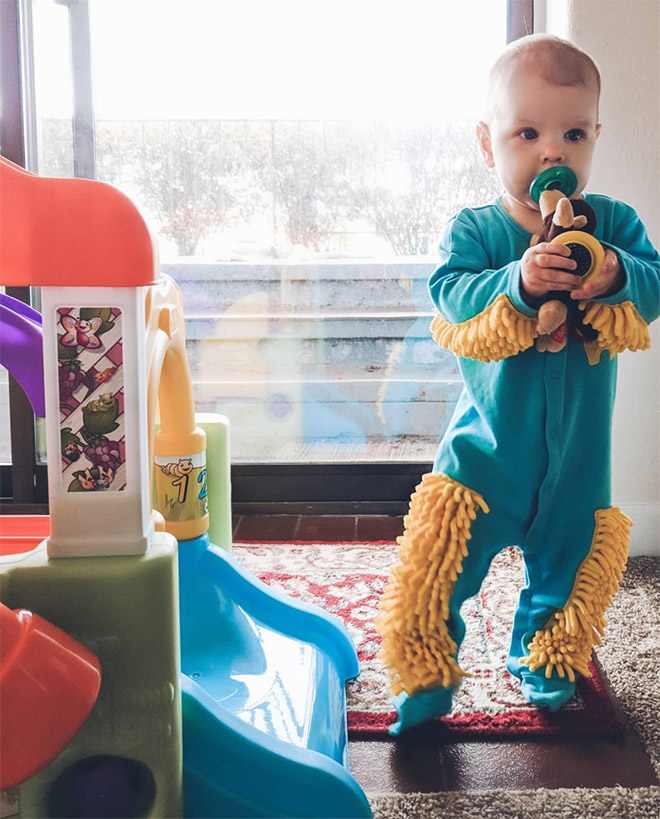 Baby Mop onesie to clean your floors.
