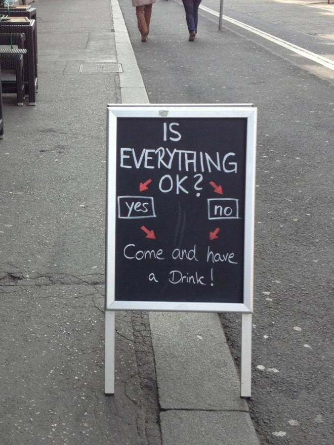 Brilliant bar sign.