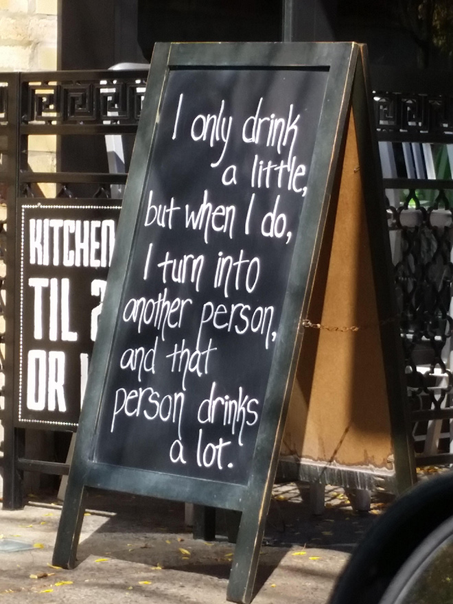 Brilliant bar sign.