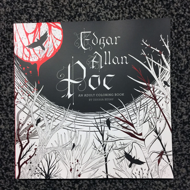 Leave the modern world and its demands behind while entering the macabre, mysterious realm of Edgar Allan Poe's chilling tales by coloring haunting illustrations.