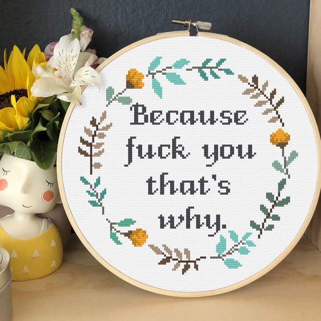 Brilliant rude cross Stitch by Katerina Lukashina.