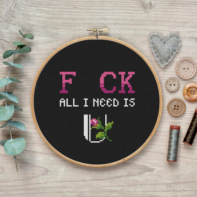 Brilliant rude cross Stitch by Katerina Lukashina.