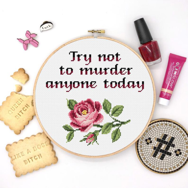 Brilliant rude cross Stitch by Katerina Lukashina.