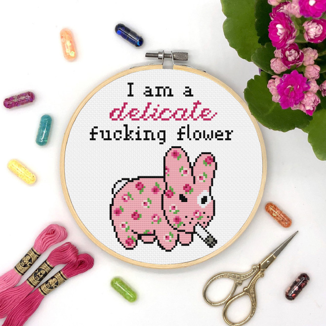 Brilliant rude cross Stitch by Katerina Lukashina.