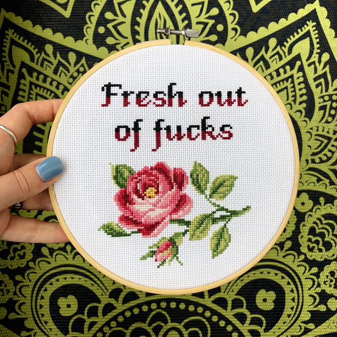 Brilliant rude cross Stitch by Katerina Lukashina.