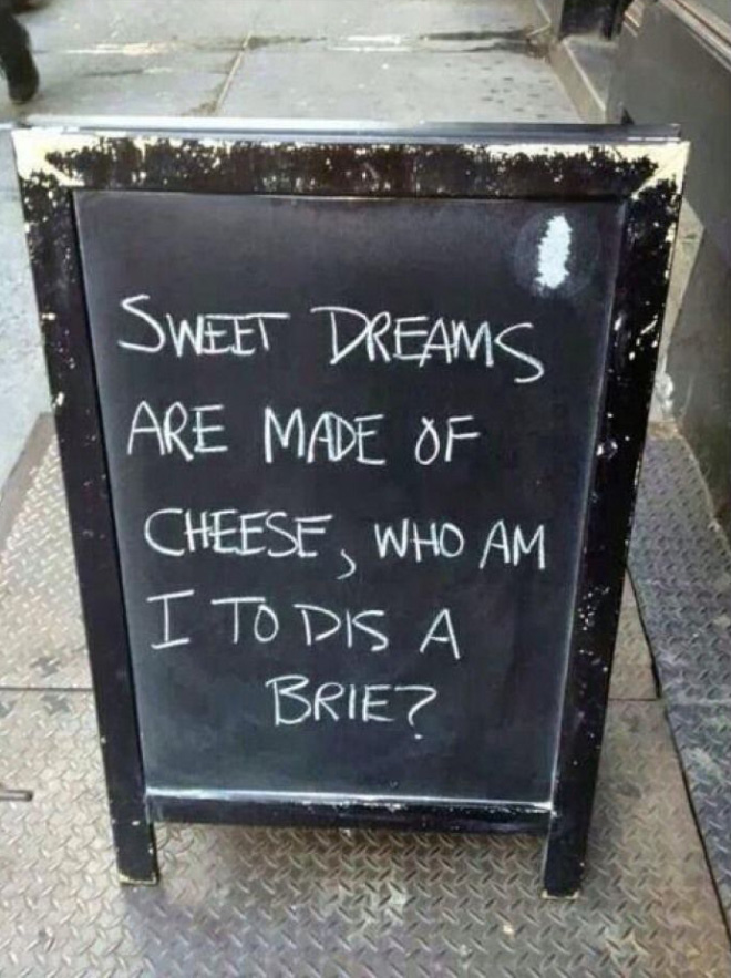 Funny chalkboard sign.