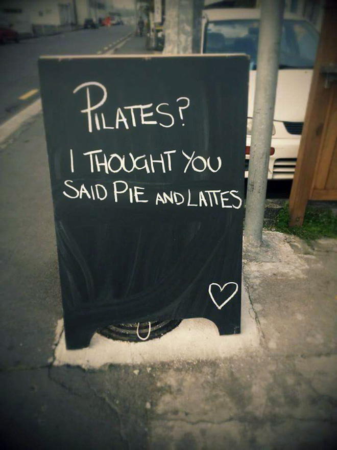 Funny chalkboard sign.