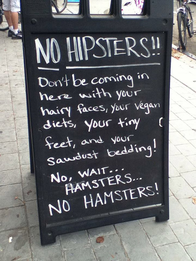 Funny chalkboard sign.