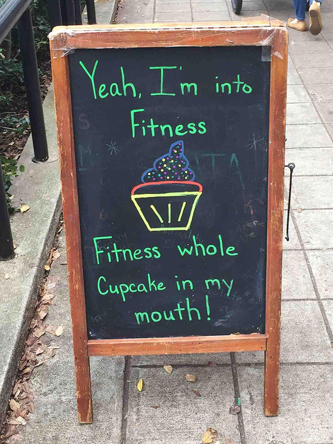 Funny chalkboard sign.