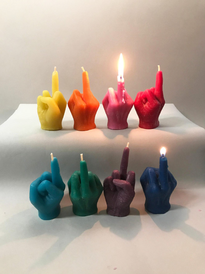 Middle finger candles are the best candles.