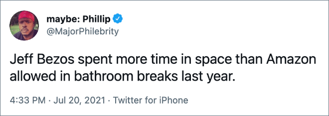 Jeff Bezos spent more time in space than Amazon allowed in bathroom breaks last year.