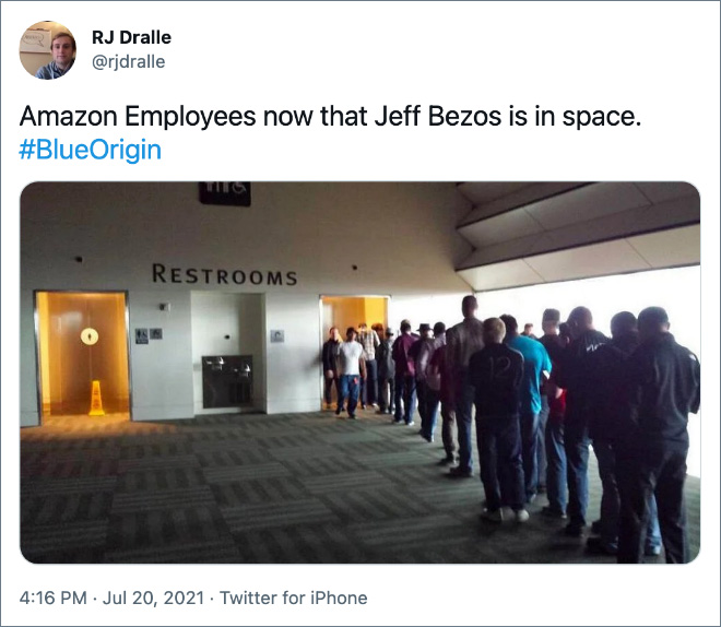 Amazon Employees now that Jeff Bezos is in space.