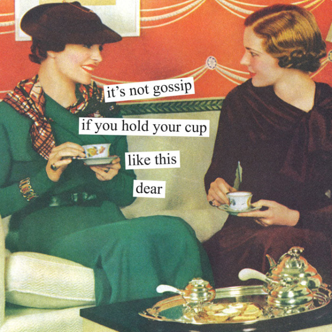 Sarcastic retro picture parody by Anne Taintor.