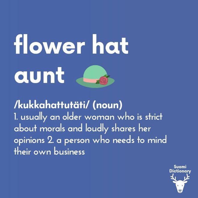 Flower hat aunt.
