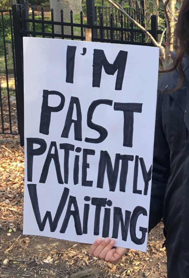 Hilariously polite protest sign.