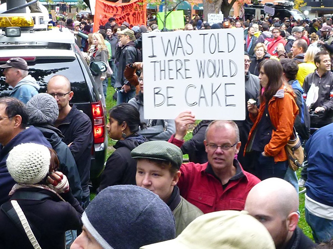 Hilariously polite protest sign.