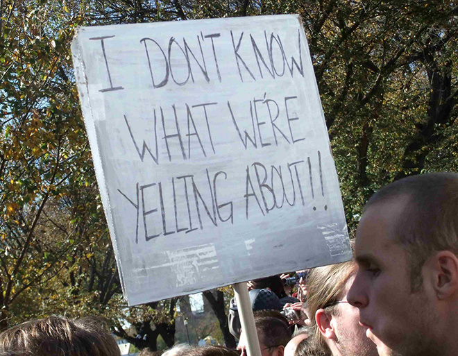 Hilariously polite protest sign.