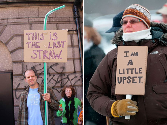 Hilariously polite protest signs.