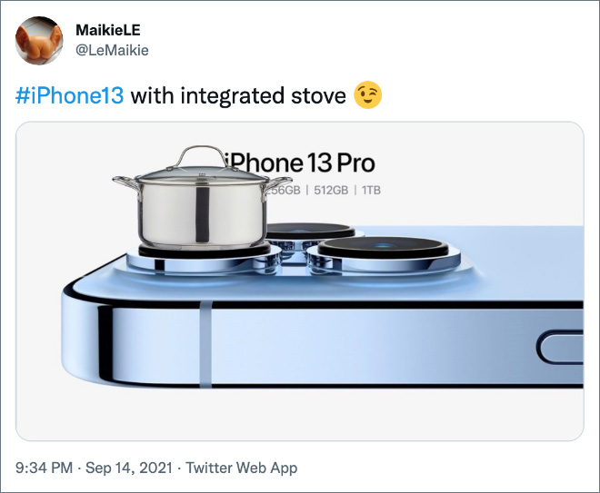 #iPhone13 with integrated stove.