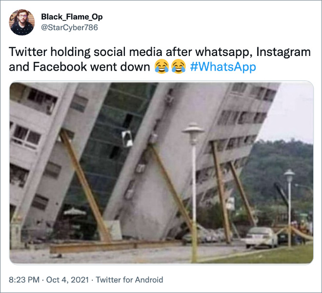 Twitter holding social media after whatsapp, Instagram and Facebook went down
