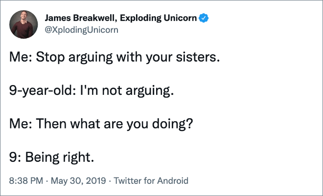 Stop arguing with your sisters!