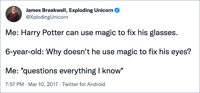 Why doesn't he use magic to fix his eyes?
