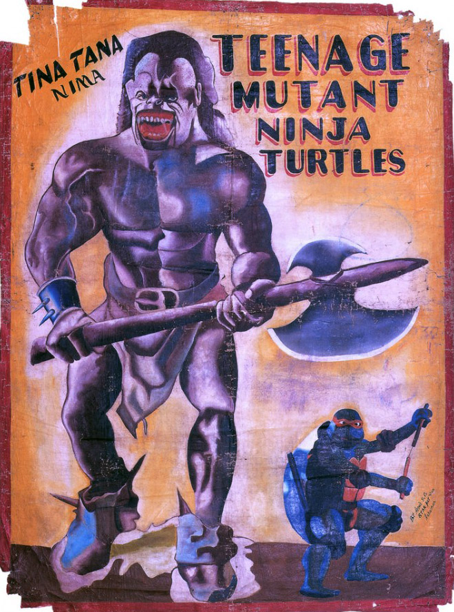 Hand drawn movie poster from Ghana.