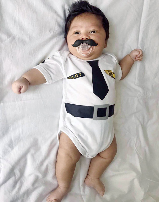 Mustache pacifier.