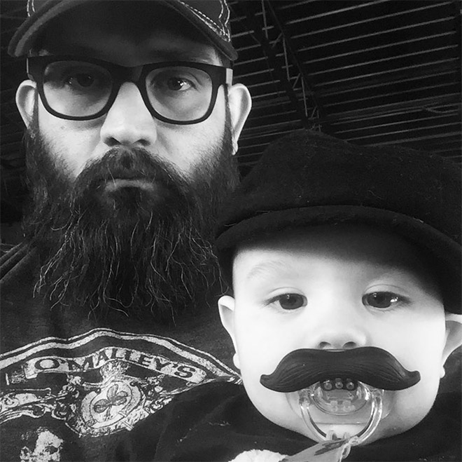 Mustache pacifier.