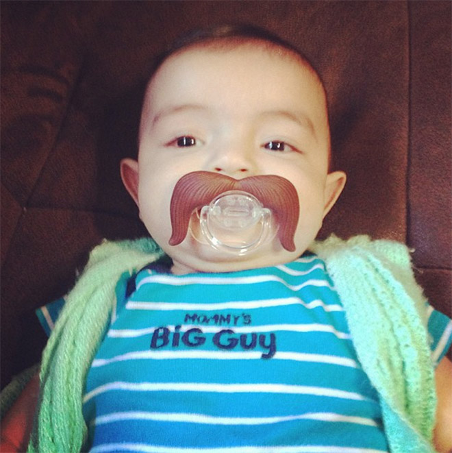 Mustache pacifier.