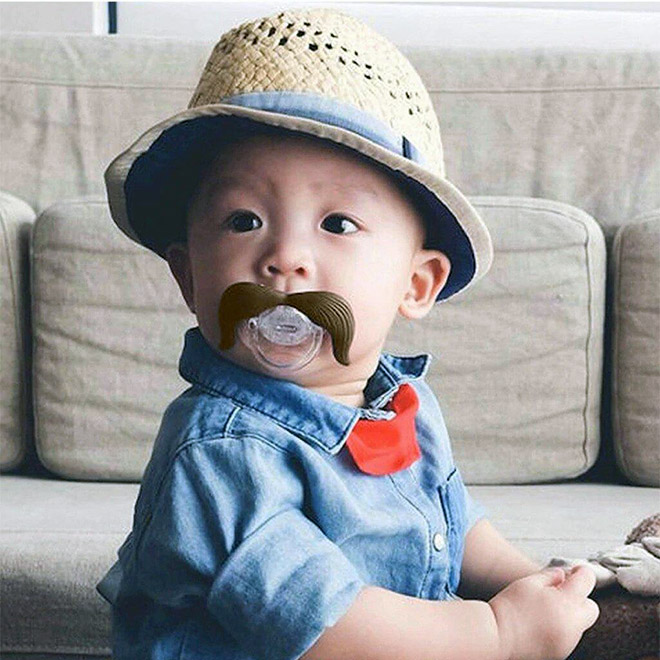 Mustache pacifier.