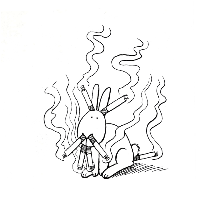 Smoking bunny.