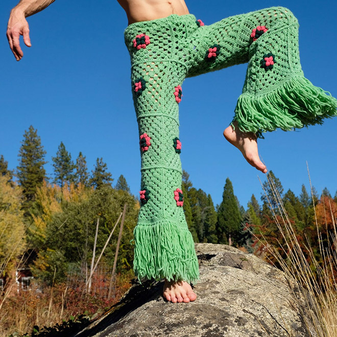 Crocheted men's pants.