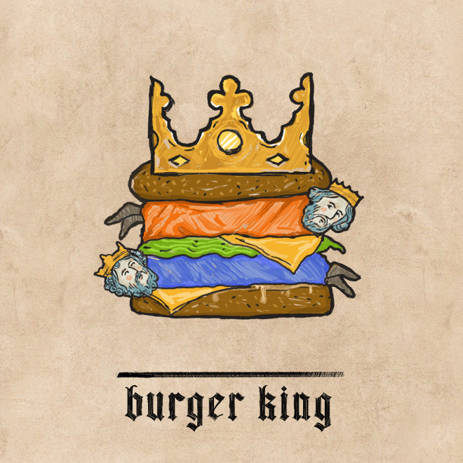 Logo recreated in medieval-style.