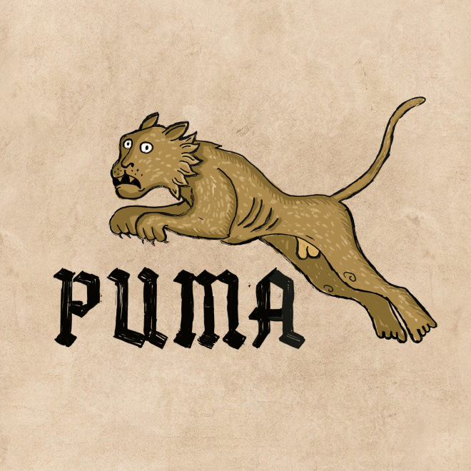 Logo recreated in medieval-style.