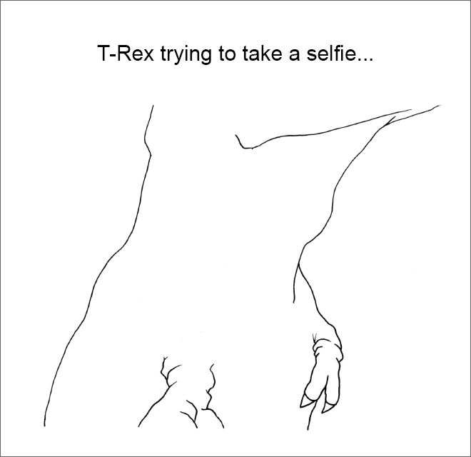T-Rex trying to take a selfie...
