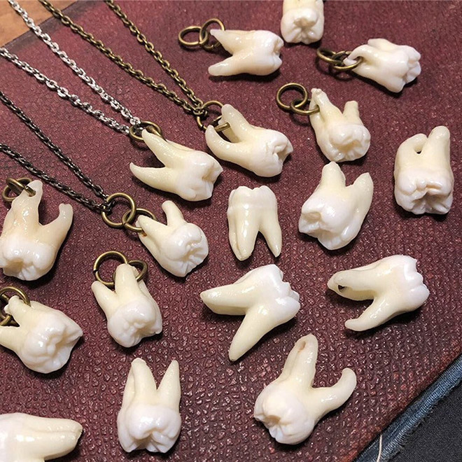 Human teeth jewelry.