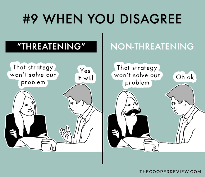 Non-threatening leadership strategy for women.