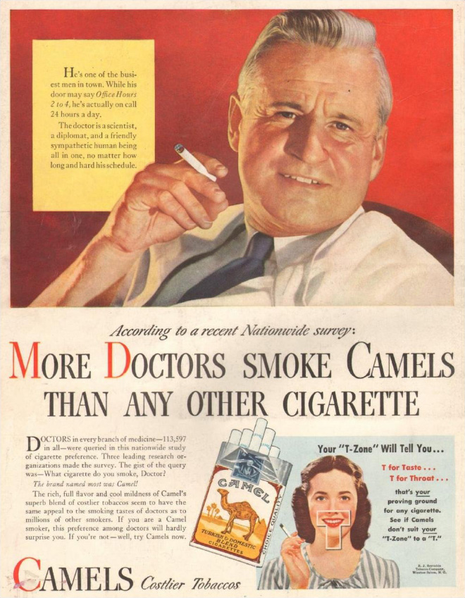 Crazy vintage tobacco ad.