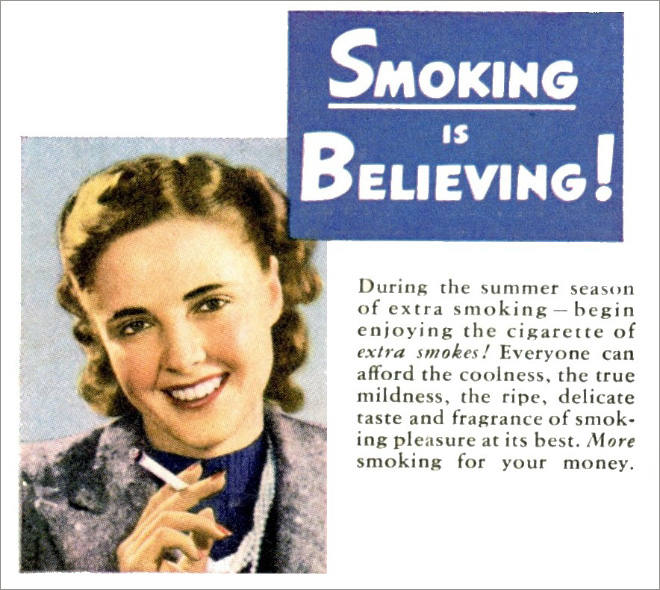 Crazy vintage tobacco ad.