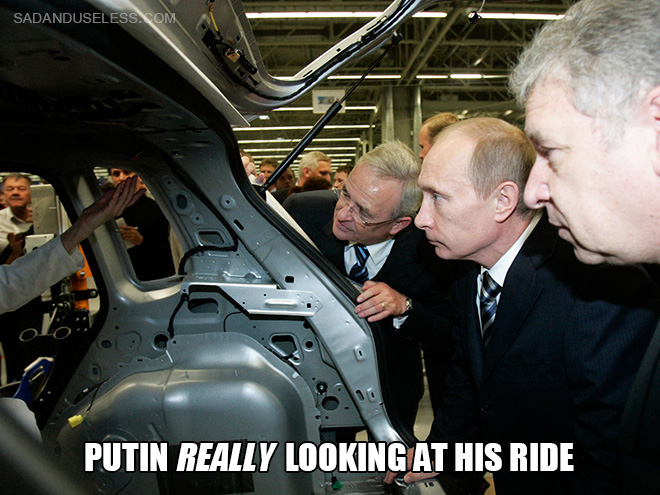 Putin really looking at his ride.