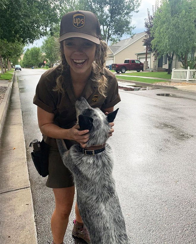 Sometimes UPS drivers meet awesome dogs...