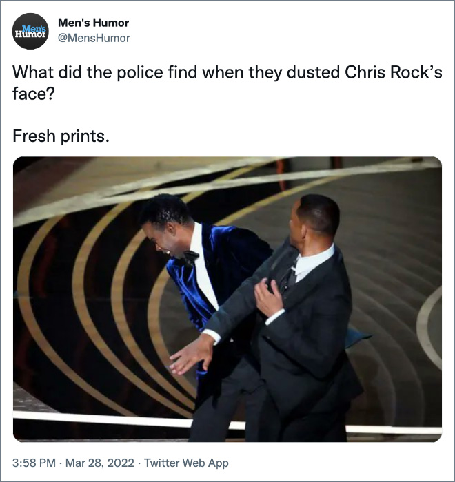 What did the police find when they dusted Chris Rock’s face?