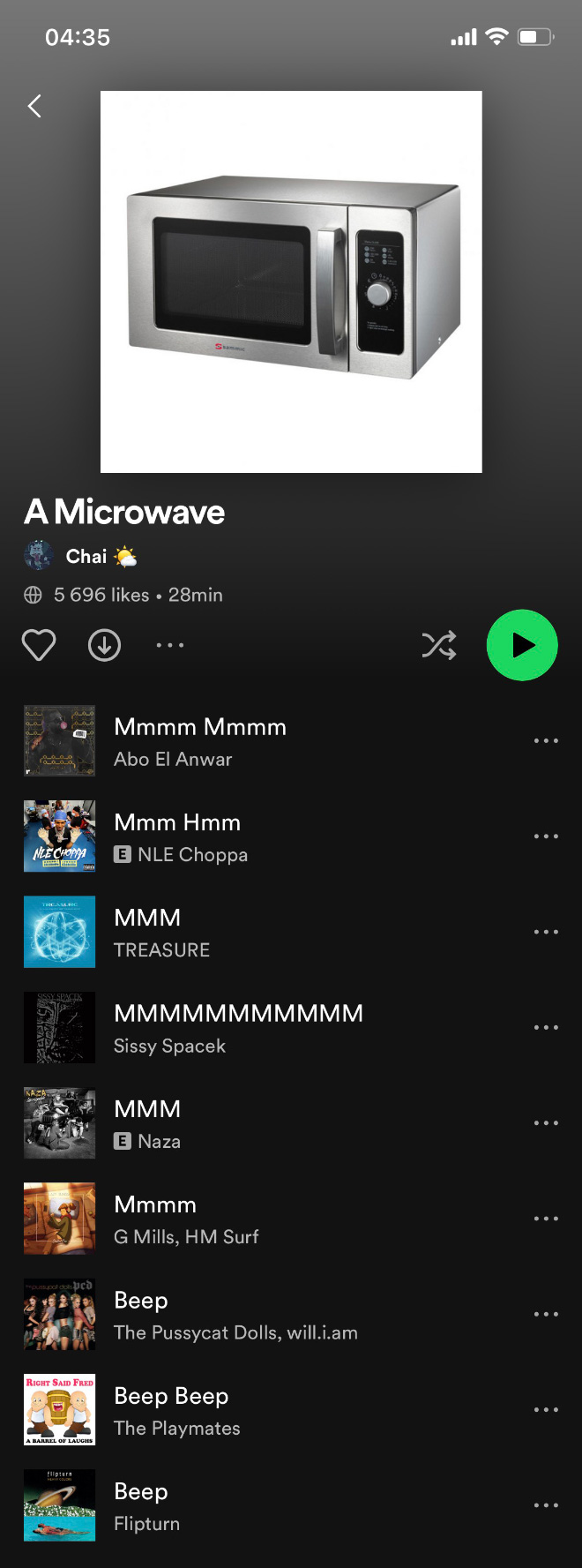 Funny Spotify playlist name.